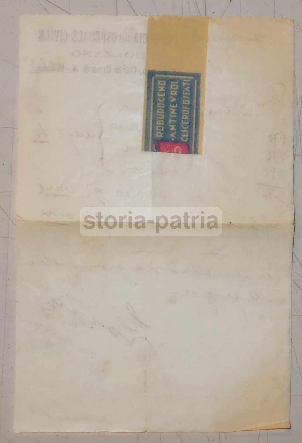 Medicina E Farmacia: Prescrizione Medico Farmaceutica Del Dott. Giovanni Loria (Bolzano/Trento), 1928