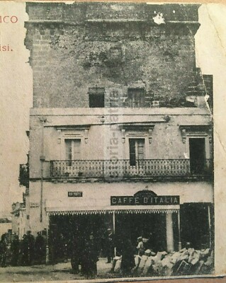 Puglia, Salento: San Pietro Vernotico, Castello E Via Brindisi. Rara Veduta Animata