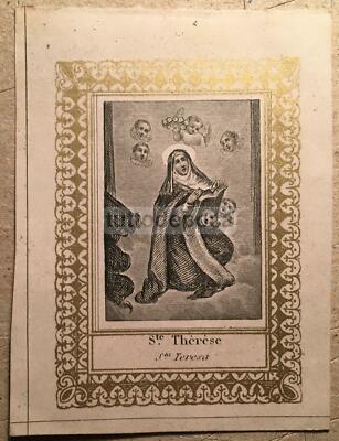 Antica Stampa Popolare Devozionale   Santa Teresa   Santino Litografico   Francia