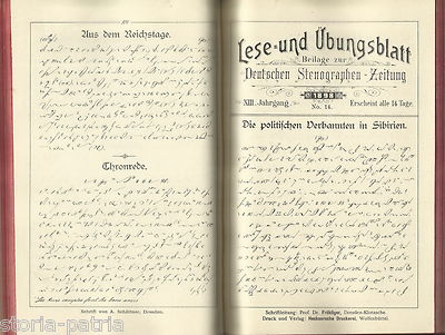 Scrittura, Stenografia, Autografi, Frohliger, Schottner, Dresda, 1898