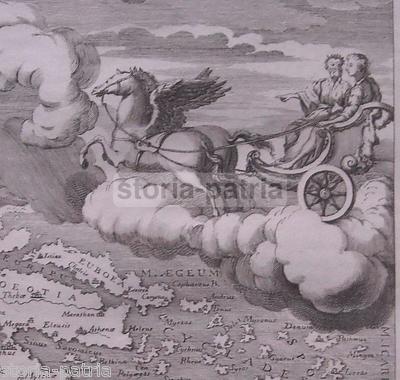 Mitologia: Biga Alata, Antica Allegoria E Cartografia Della Grecia, Creta, Beozia E Cicladi