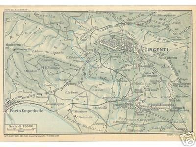 Sicilia, Girgenti, Templi E Porto Empedocle. Topografia Rara.