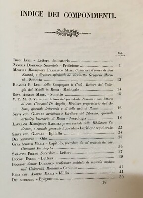 Necrologio Per Gregorio Moroni: Raggi, Borani, Fabris, Agricola (1843)