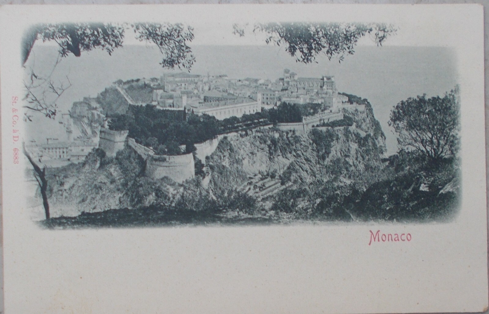 Principato Di Monaco, Antica Veduta Panoramica. Cartolina d'Epoca.