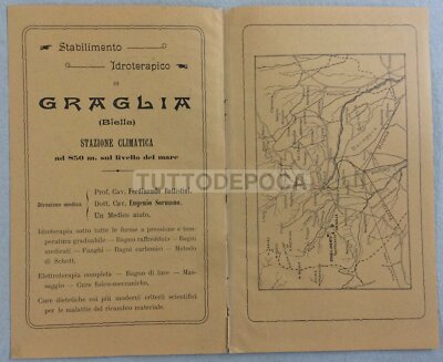 Piemonte, Biella, Graglia: Stazione Climatica, Medicina, Idroterapia, Battistini, Mappa