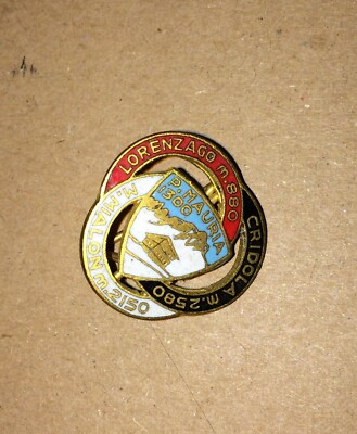 Montagna Cridola, Mialon, Lorenzago, Mauria   Distintivo Smaltato Policromo