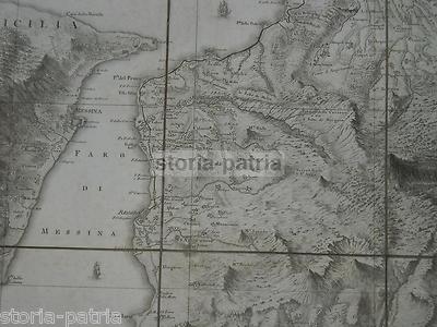 Calabria, Reggio Calabria E Messina: Antica Grande Mappa Del Regno Di Napoli, 1788