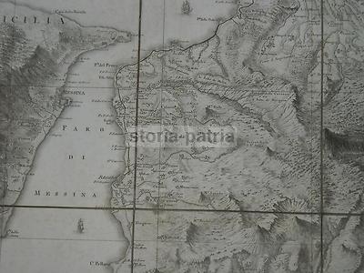 Calabria, Reggio Calabria E Messina: Antica Grande Mappa Del Regno Di Napoli, 1788