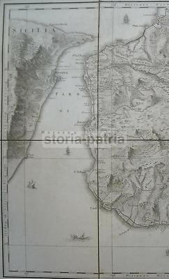 Calabria, Reggio Calabria E Messina: Antica Grande Mappa Del Regno Di Napoli, 1788