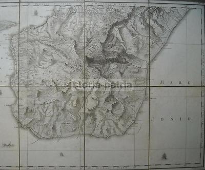 Calabria, Reggio Calabria E Messina: Antica Grande Mappa Del Regno Di Napoli, 1788