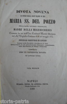 Puglia, Bari, Capurso: Cardinale Mattei, Madonna Del Pozzo, Edizione Devozionale, 1860