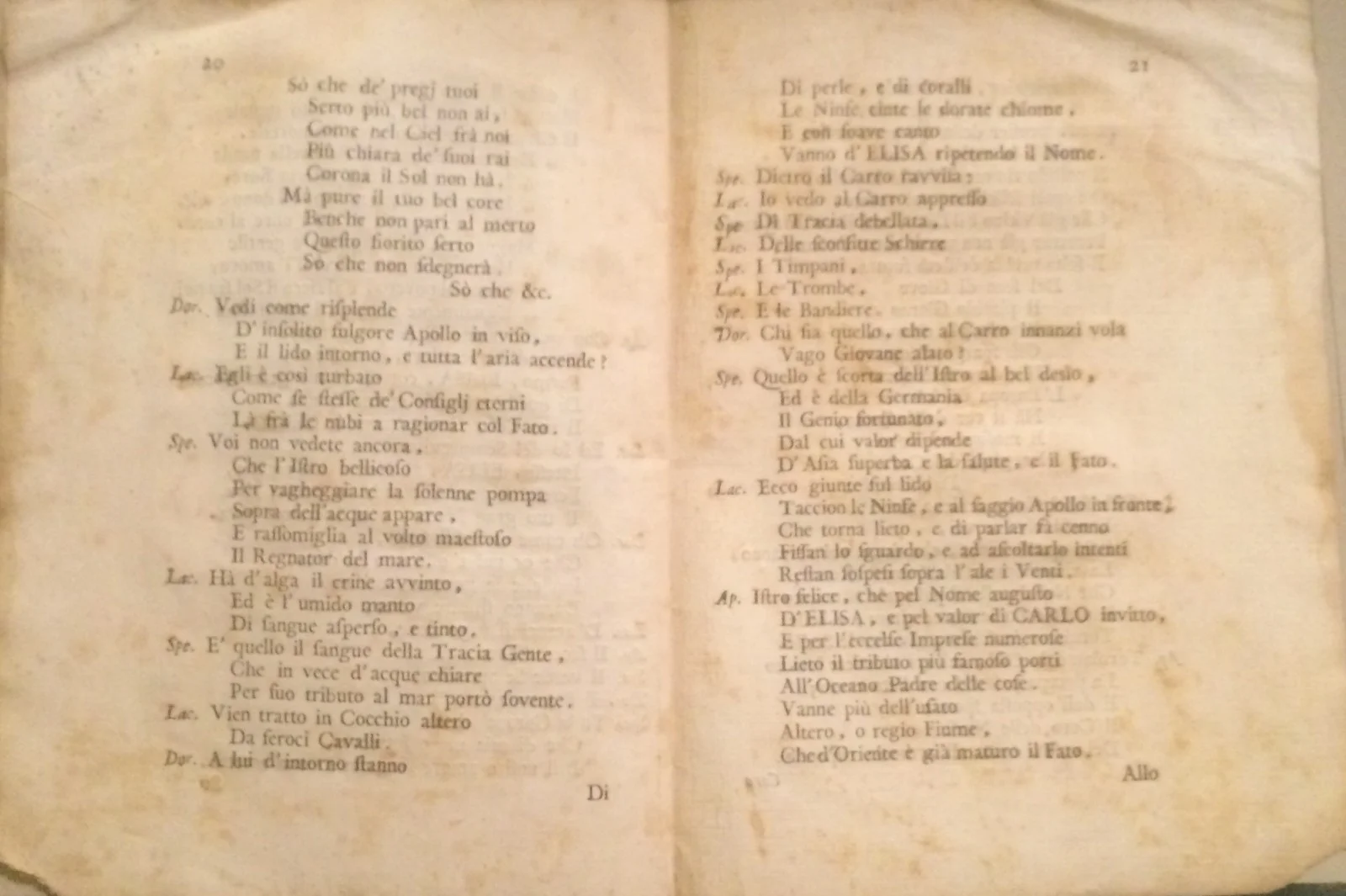 Coluzzi e Leo, Componimento Pastorale, Roma 1733