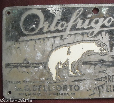 Milano: Officine Meccaniche Dell'Orto   Pubblicità Frigoriferi Refrigeranti Orso Bianco