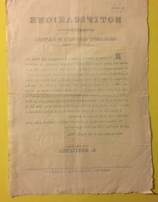 Marche, Macerata, Antica Notificazione: Gherardi, Ponte Cisterna, Strada Flaminia, 1849