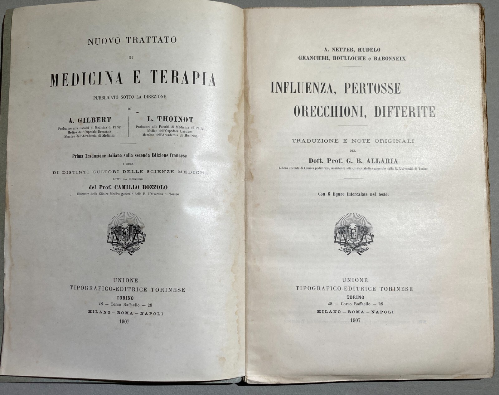 Medicina: Otorinolaringoiatria, Influenza, Pertosse, Orecchioni, Difterite. Allaria