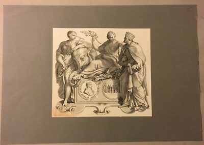 Venezia, Patriarca Veneziano Pietro Barbadico, Antica Allegoria, Medaglia, Incisione
