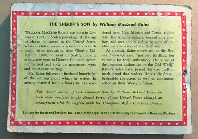 Letteratura Americana, Militaria, Marina: The Sheriff'S Son   MacLeod Raine   Edizione d'Epoca