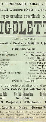Marche, Offida. Musica, Teatro Fabiani: Rigoletto. Baritono Cappelli, Lo Monaco, Cipri