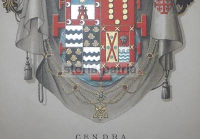 Araldica E Blasone Nobiliare Della Famiglia Cendra, Cromolitografia Bulla