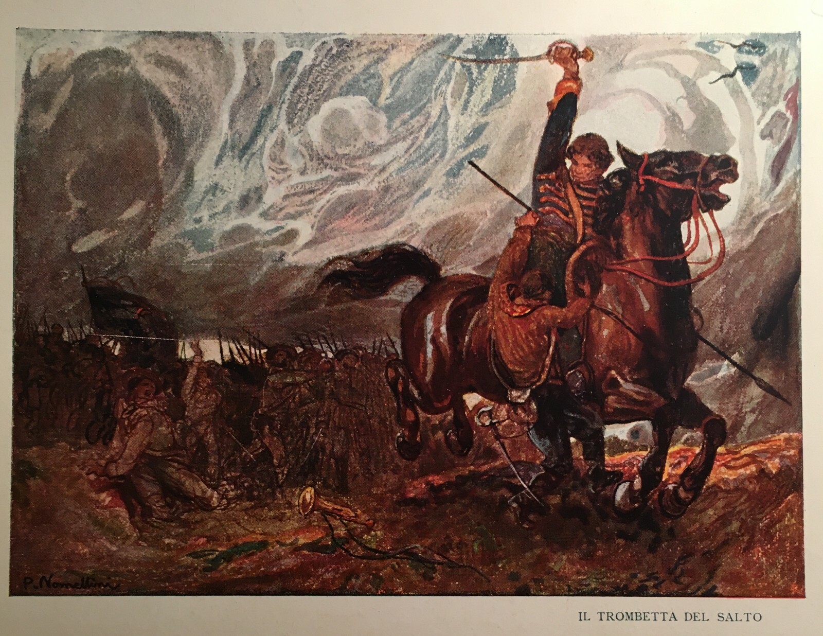 Il Trombetta Del Salto: Antica Stampa Di Plinio Nomellini