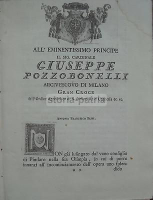 Milano, Monza. Storia Locale: Chiesa Monzese. Antonio Francesco Frisi. Libro Antico Illustrato.