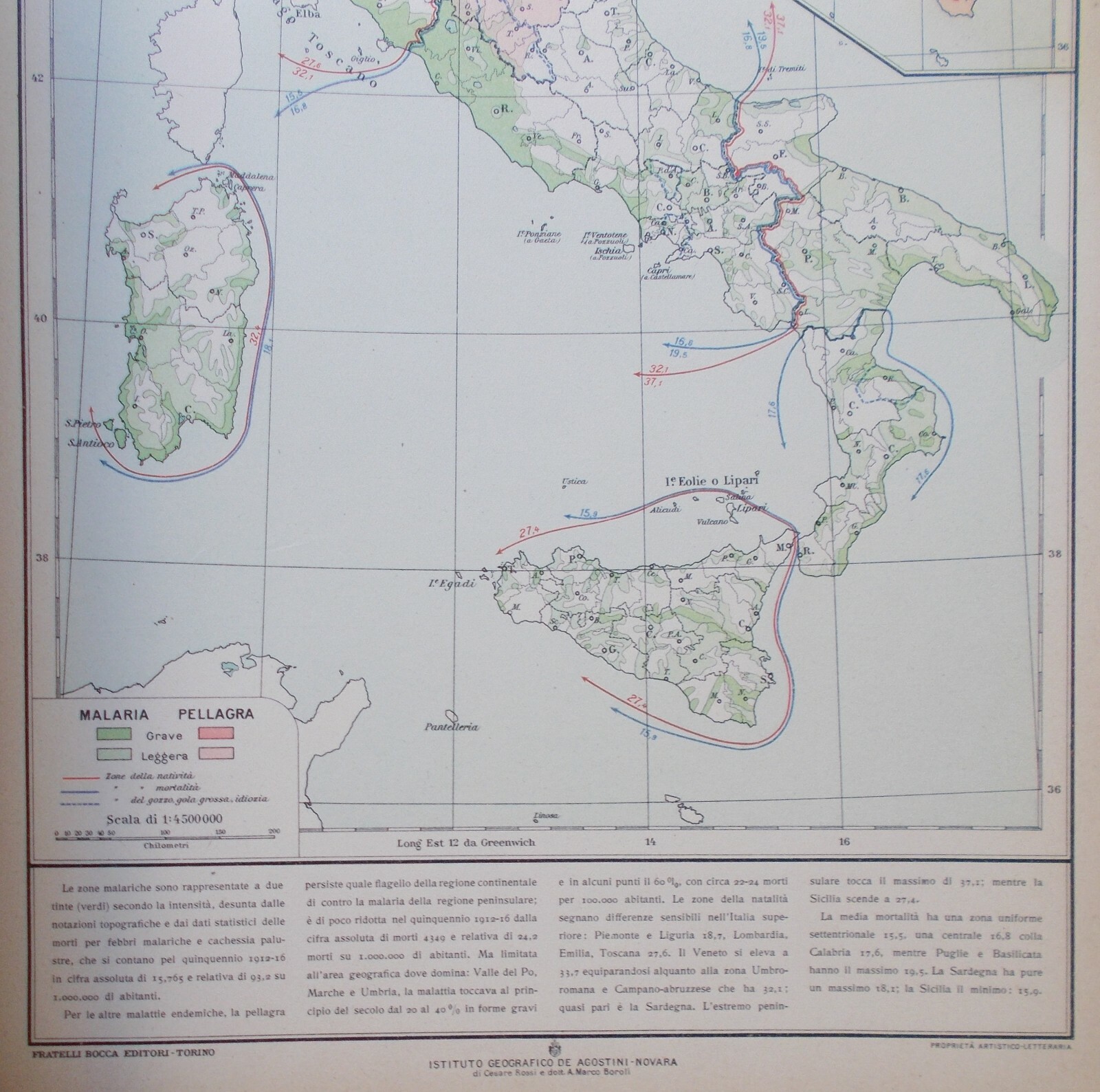 Medicina, Antropologia, Malaria, Pellagra, Geologia, Vulcanismo E Terremoti: Cartografia d'Italia