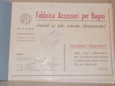 Sanitaria, Accessori Per Bagno, Ferramenta, Upeg, Milano, Catalogo Pubblicitario