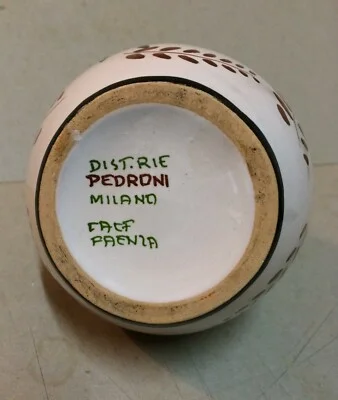 Liquori Pubblicitari Distillerie Pedroni, Milano: Bottiglia in Ceramica, Faenza