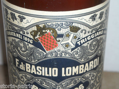 Liquore Da Collezione: Brandy Puglia, Triggiano, Lombardi Con Etichetta Araldica