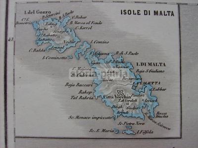 Corsica, Capraia, Antica Cartografia Pagnoni, Mappa Decorativa Con Isole Di Malta