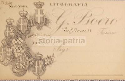 Torino: Antica Cartolina Pubblicitaria, Litografia G. Boero Con Araldica