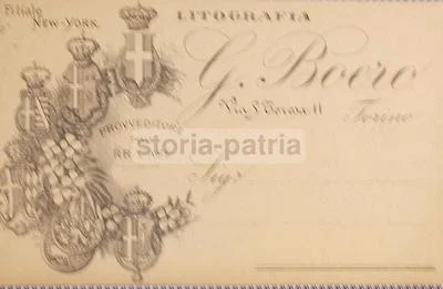 Torino: Antica Cartolina Pubblicitaria, Litografia G. Boero con Araldica