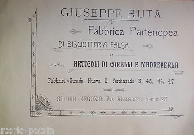 Napoli: Antico Catalogo Pubblicitario Giuseppe Ruta. Bigiotteria E Ciondoli Con Listino Prezzi