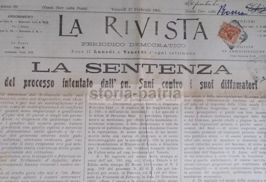 Ferrara: Deputato Sani   Processo Giuridico Trotti, Valieri, Boscolo, Castelli (1905)