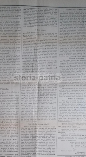 Ferrara: Deputato Sani   Processo Giuridico Trotti, Valieri, Boscolo, Castelli (1905)