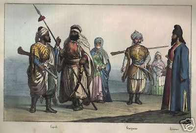 Costumi Degli Ebrei, Sacerdoti, Militaria, Curdi, Armeni E Giorgiani: Antica Litografia