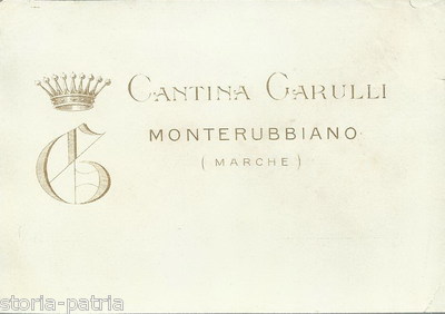 Marche, Monterubbiano: Enologia, Cantina Garulli. Elegante Etichetta Araldica Di Vino