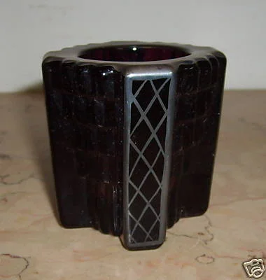 Small Glass Vase Laminated in Silver in Futurist Taste