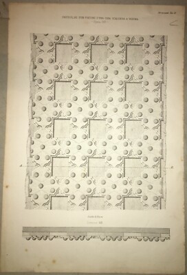 Veneto, Verona: Architettura E Decorazione, Portone Di Casa Scaligera. Antica Stampa Litografica.