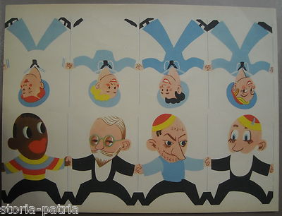 Umorismo E Giochi: Pupazzetti Da Ritagliare, Foglio d'Epoca Con Marinaretti (arte Del Fumetto)