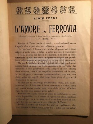 L'Amore In Ferrovia Lidia Ferni (Torino, Rara Edizione Narrativa, Litografia Pandini)