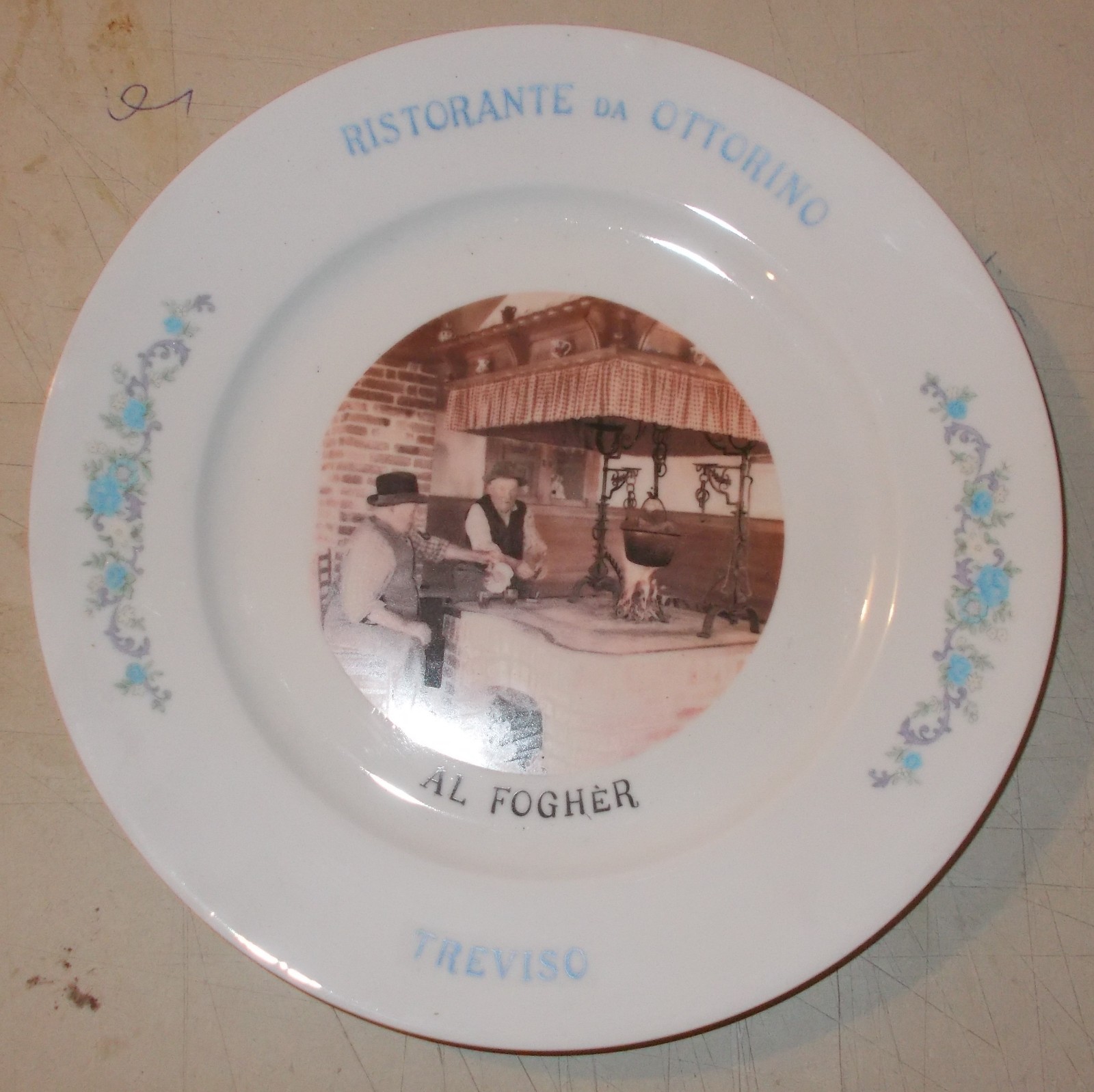 Treviso: Ceramica Da Collezione   Cucina, Ristorante. Piatto Figurato Pubblicitario