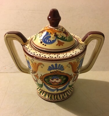 Marmaca, Ceramica San Marino: Soprammobile Figurato Artistico Floreale, '900
