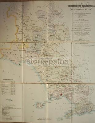 Abruzzo, Vasto, Chieti, Sulmona, Marsica, Valva, Penne, Aquila, Rieti, Atri, Teramo   Mappa Del 1859