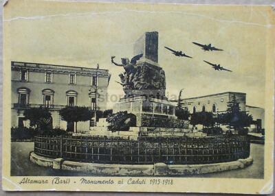Puglia, Altamura: Monumento Ai Caduti E Aerei In Volo, Cartolina