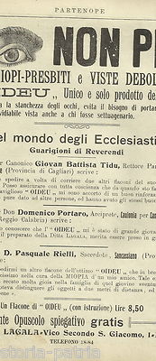 Napoli   Medicina Oculistica: Collirio Oideu (Sardegna, Calabria, Puglia)