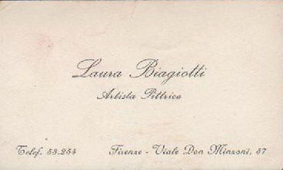 Biglietto Da Visita Laura Biagiotti, Pittrice Fiorentina
