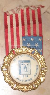 1905 Labor Day Newark America: Rara Spilla Antica Della Corporazione Edile (Emigrazione E Massoneria)