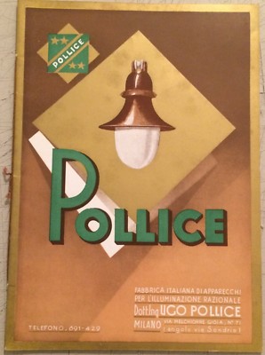 Tecnica Illuminazione Elettricità Lampade: Catalogo Pubblicitario Pollice, Milano