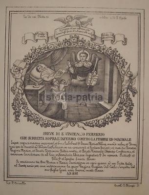Arte Popolare Napoletana: Rara Antica Litografia Devozionale, Santo Taumaturgo (San Vincenzo Ferreri)